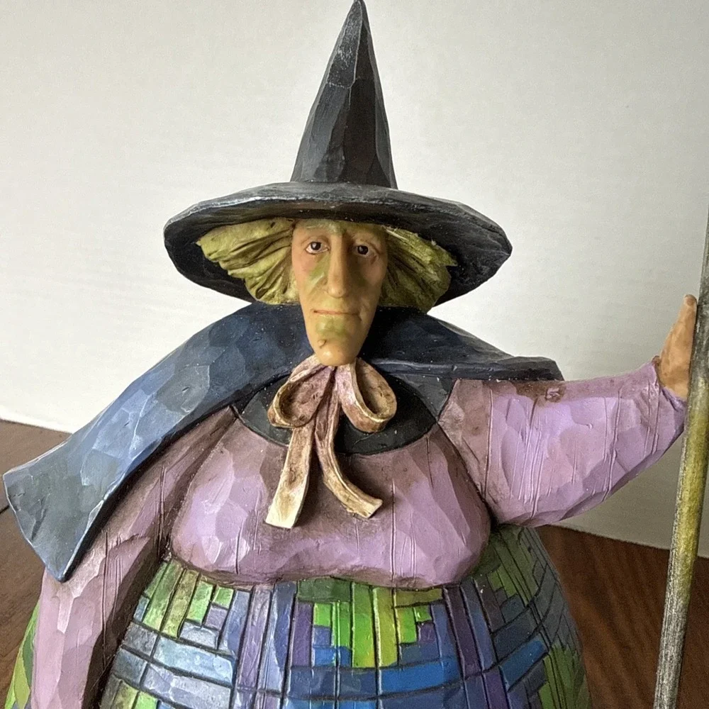 Enesco Jim Shore Witch With Bats/Cat Figurine 117678 